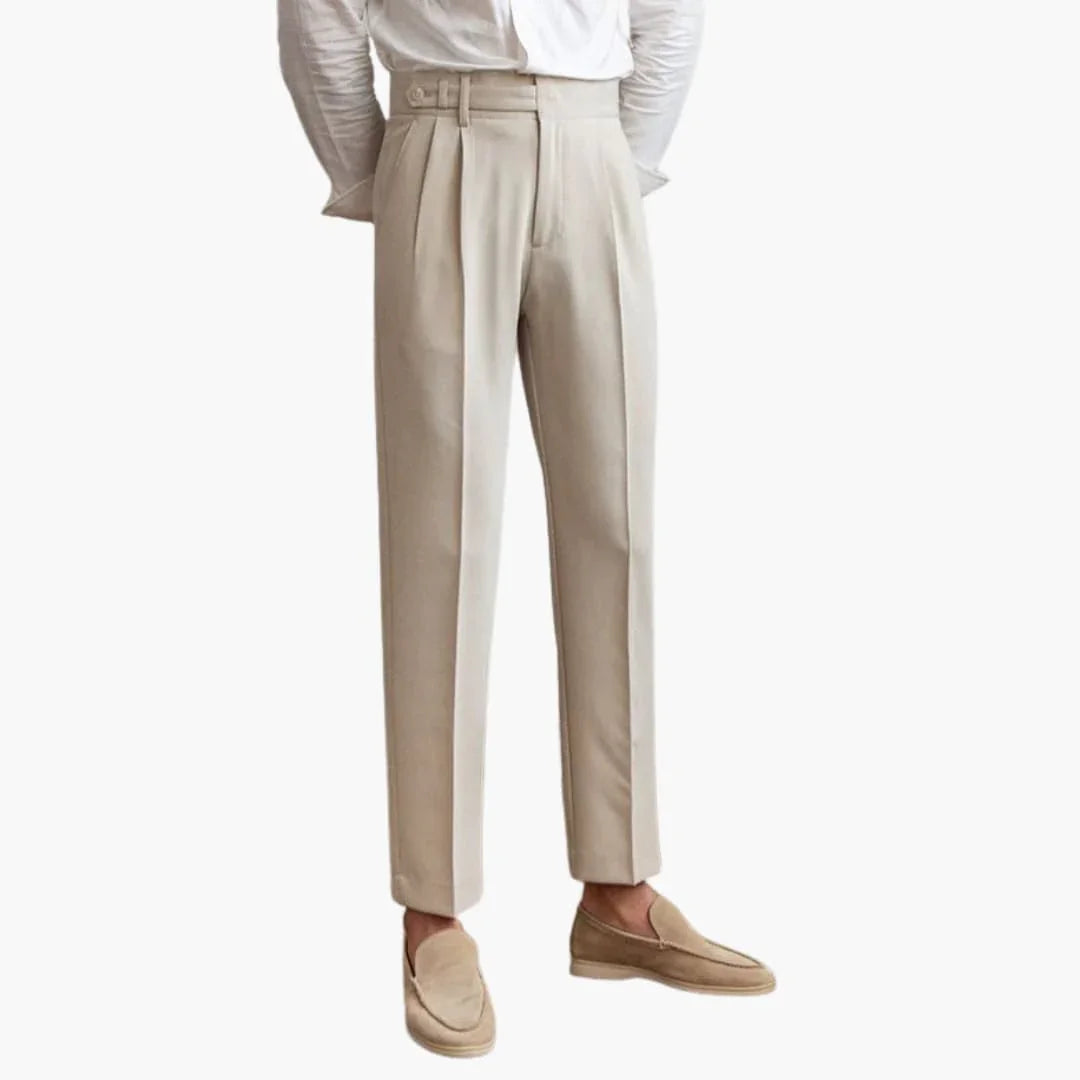 Faltenfront Hochtaillehose für Herren
