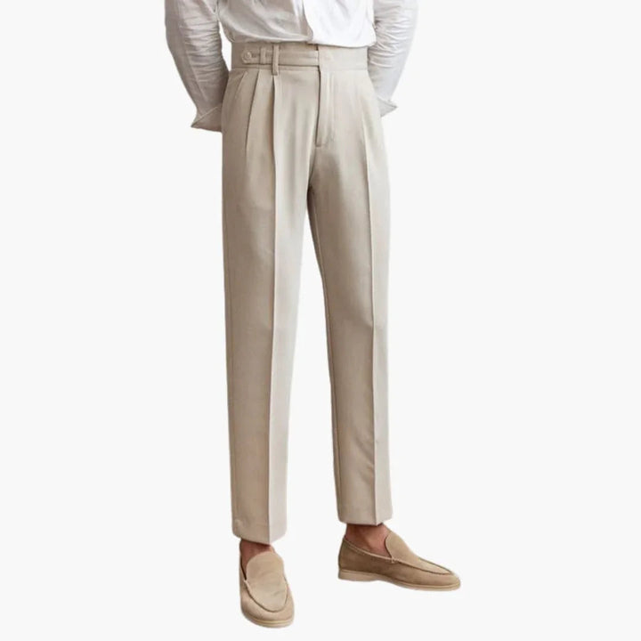 Faltenfront Hochtaillehose für Herren