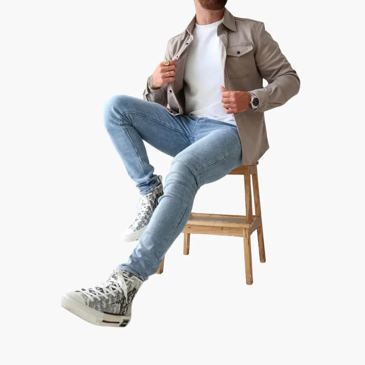 Minimalistisches Button Front Hemdjacke für Herren