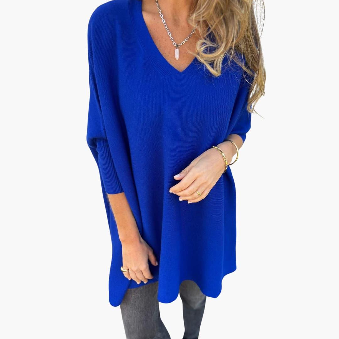 Moderner, locker sitzender Pullover mit V-Ausschnitt für Damen