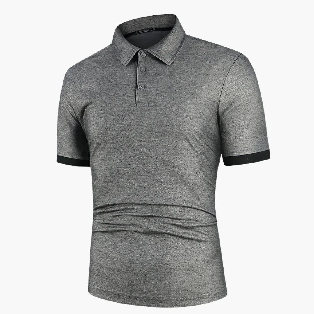 Geripptes Poloshirt mit Kontrast für Herren