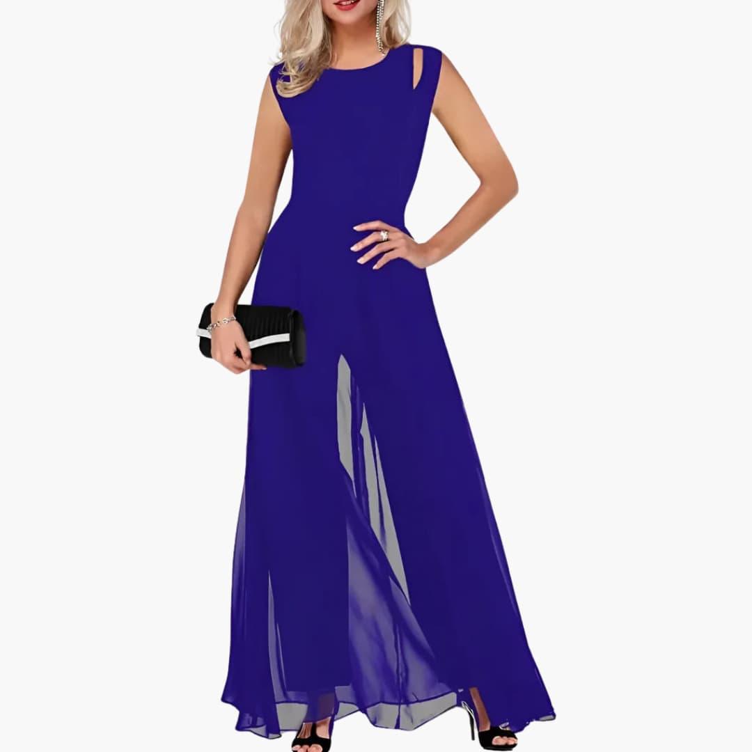 Elegantes Damen Abendkleid mit Schlitz – Schwarzes Maxikleid