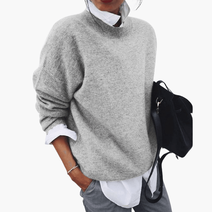 Strickpullover mit hohem Kragen für Damen – oversized & soft