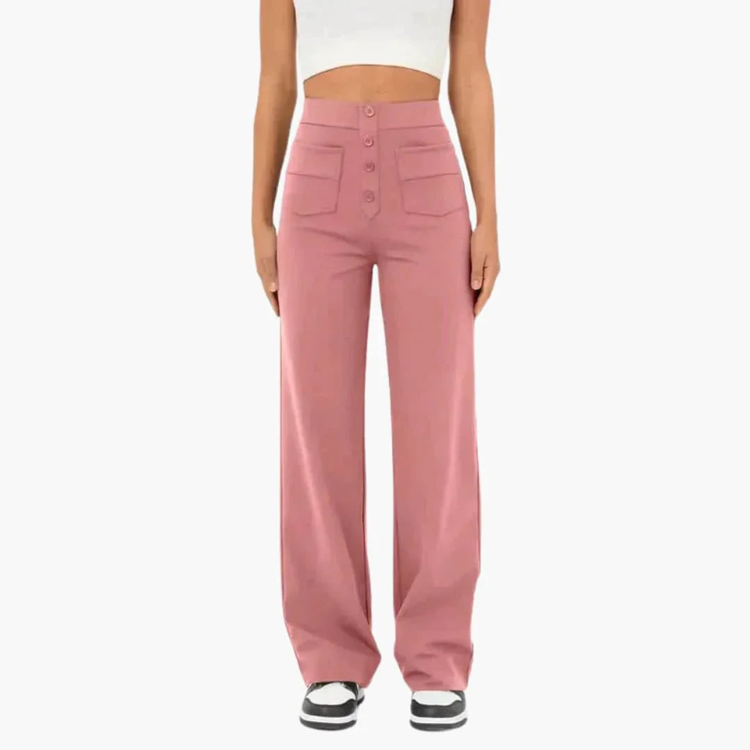 Hohe Taille Stoffhose für Damen
