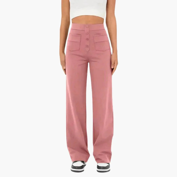 Hohe Taille Stoffhose für Damen