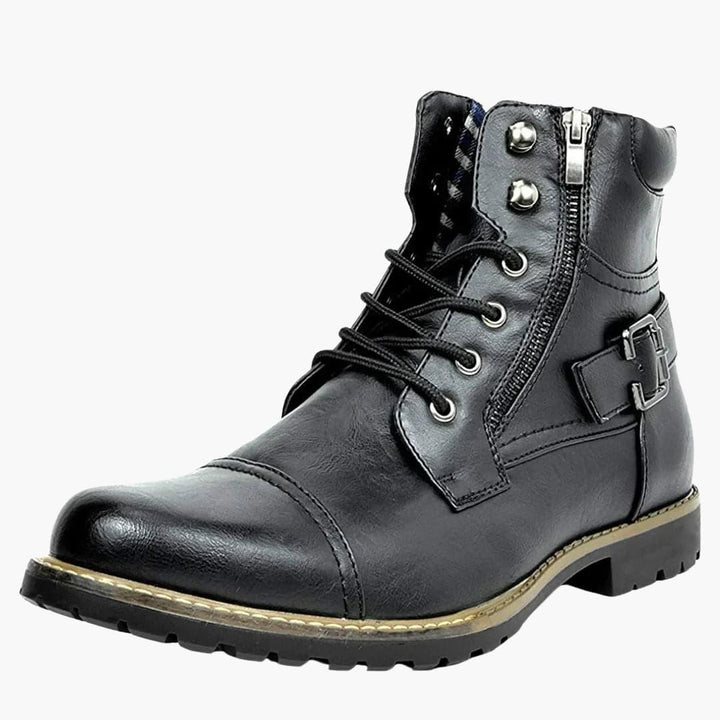 Schnür Stiefel mit Reißverschluss für Herren