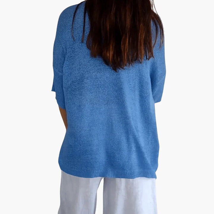 Lockerer V-Ausschnitt Top für Damen