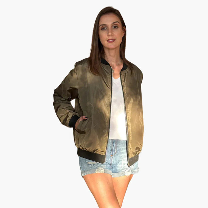 Gerippte Bomberjacke für Damen