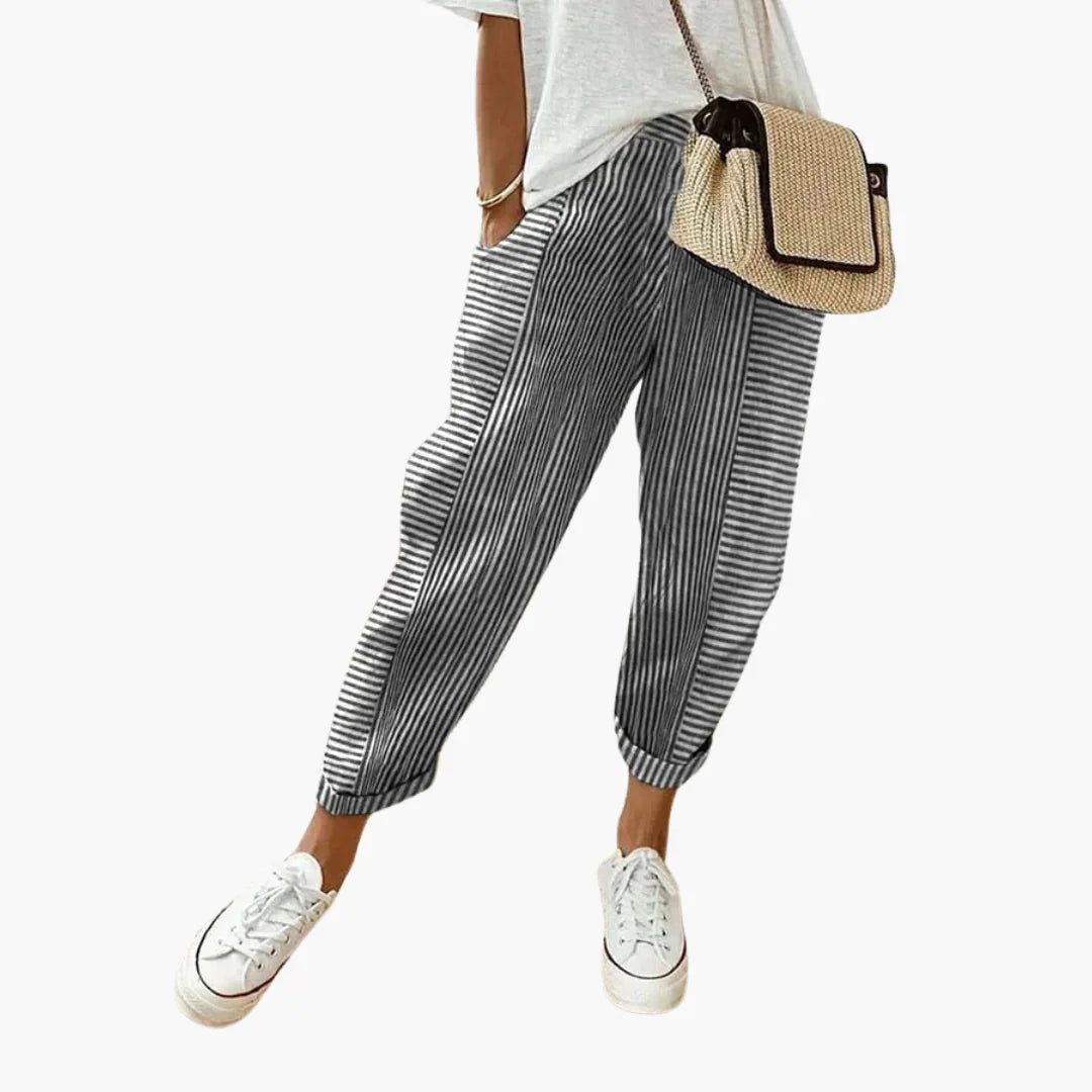 Gestreifte Stoffhose für Damen