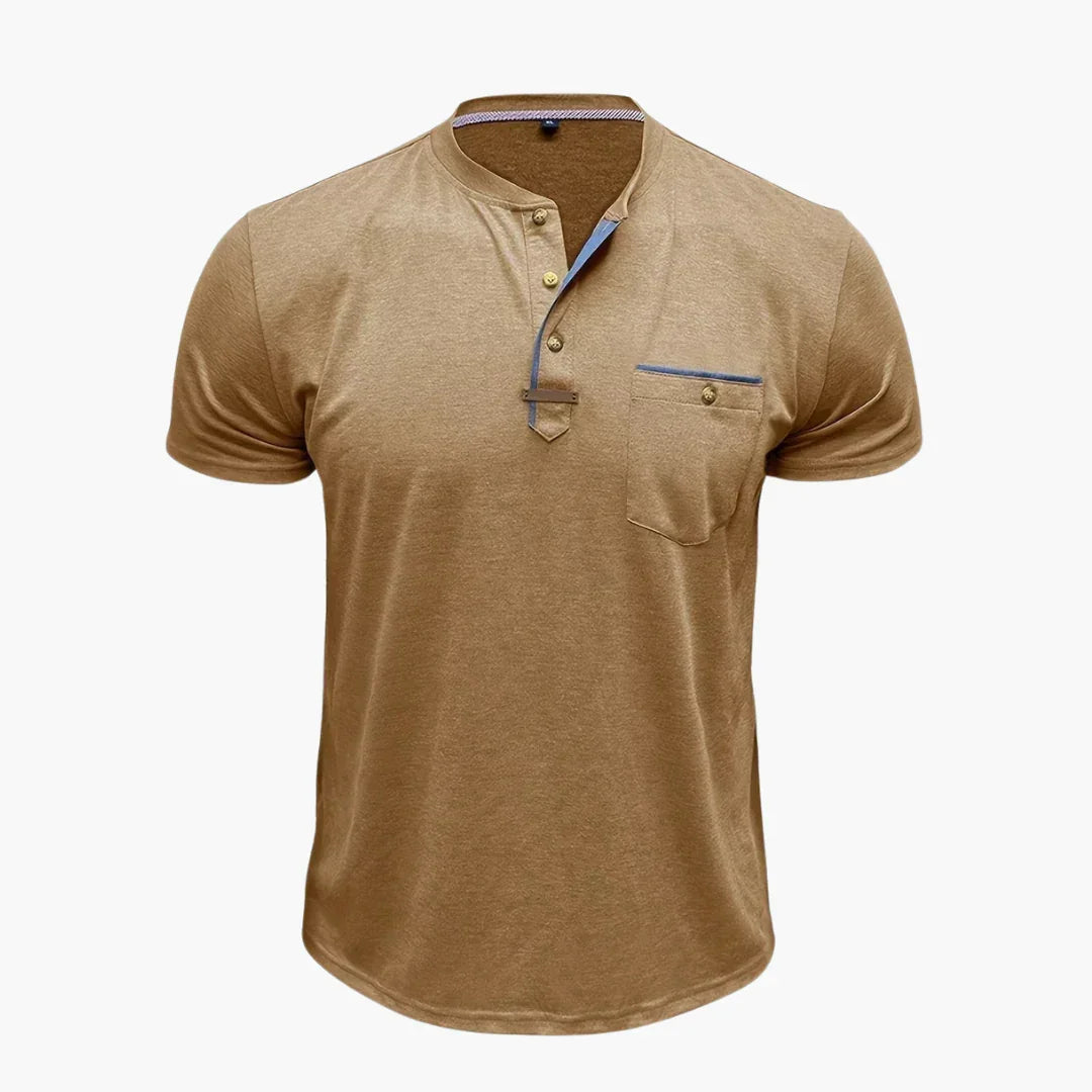 Henley T-Shirt mit Ziernähten für Herren