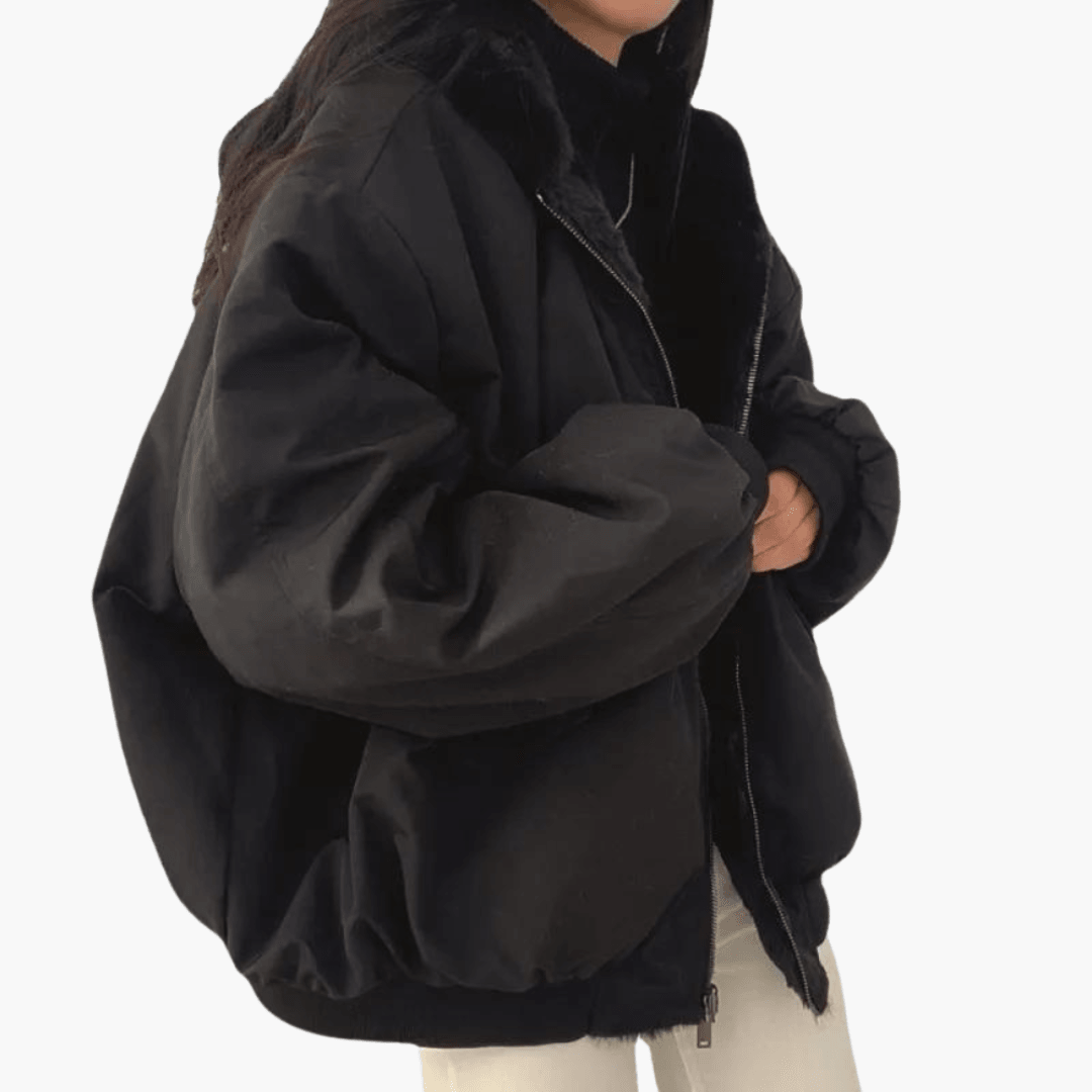 Frauen Bomberjacke mit Futter - Oversized Winterjacke