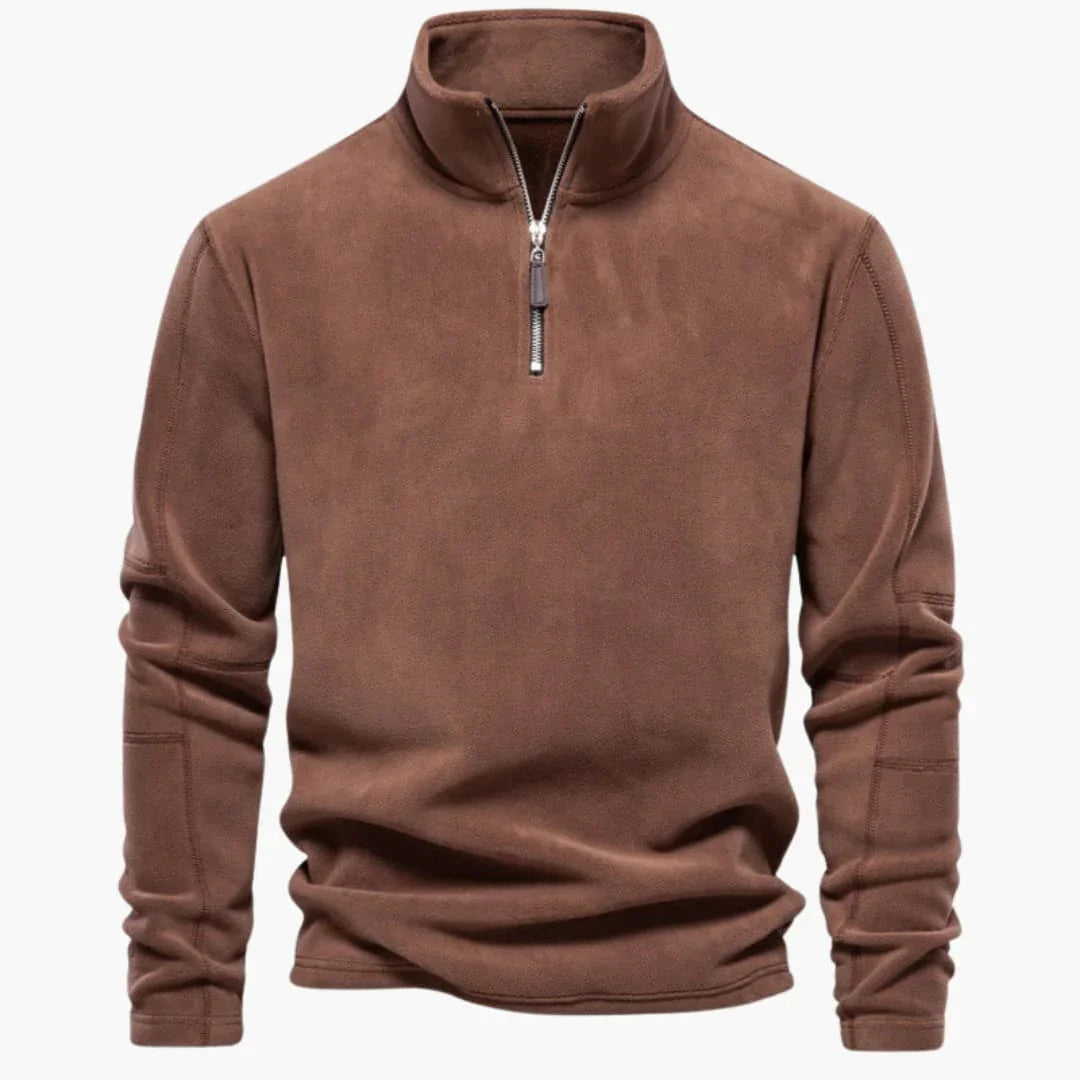 Viertelreißverschluss Fleecepullover für Herren