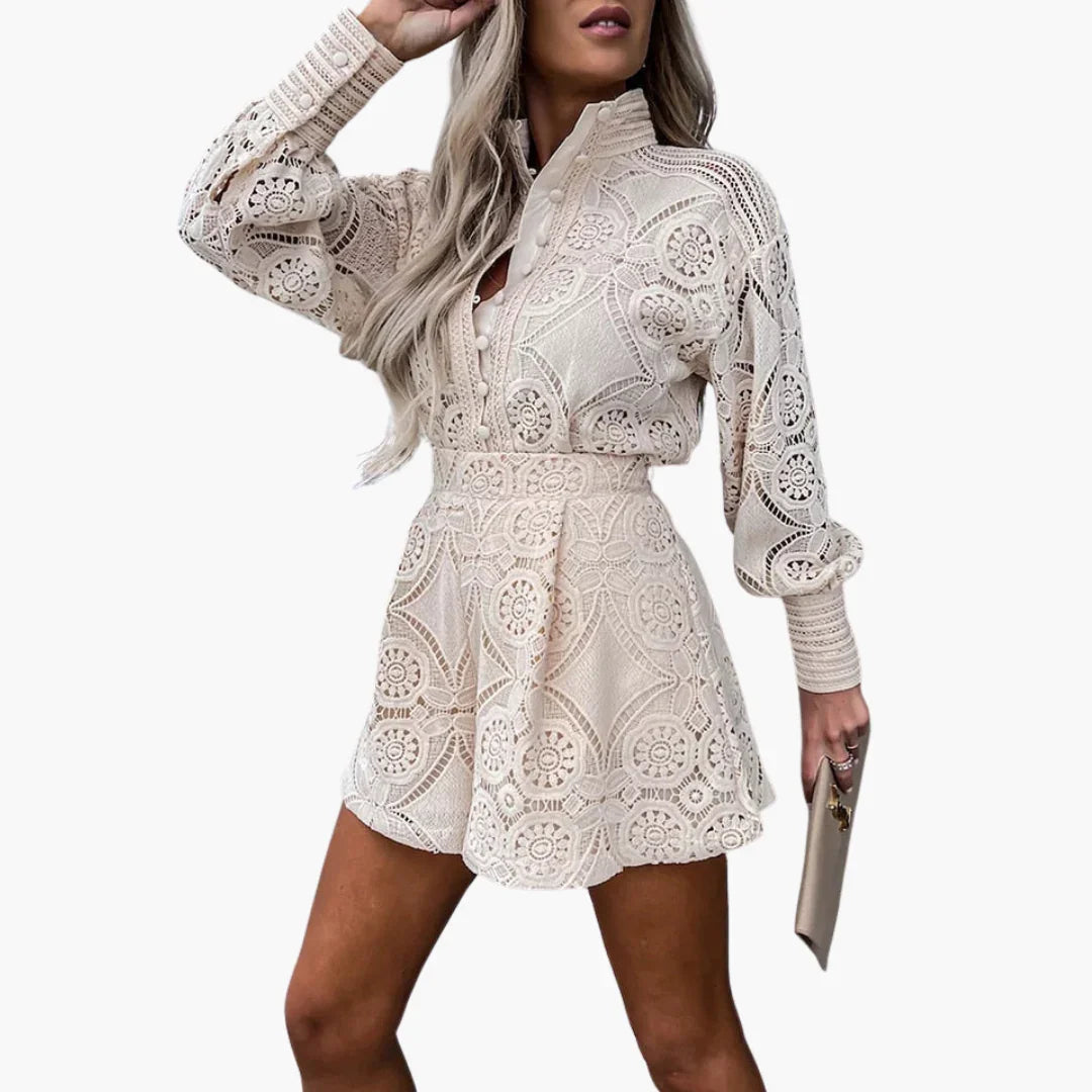 Spitzen Zweiteiler mit Shorts für Damen