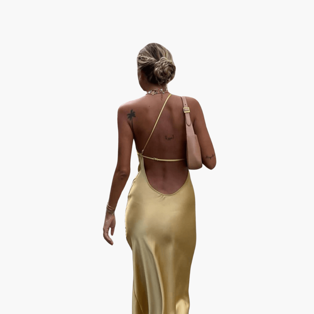 Satin Slip Kleid Damen mit Schlitz – Elegantes Abendkleid