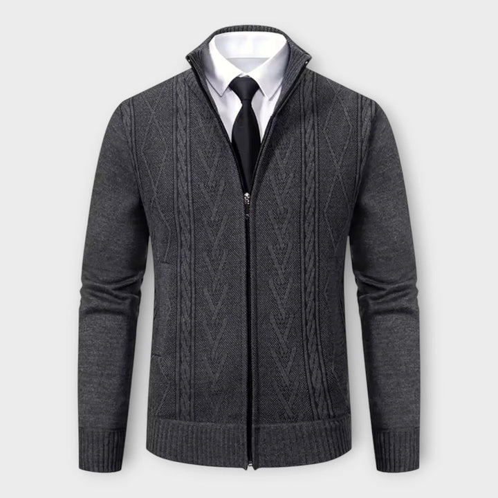 Gestrickte Strickjacke mit Futter für Herren