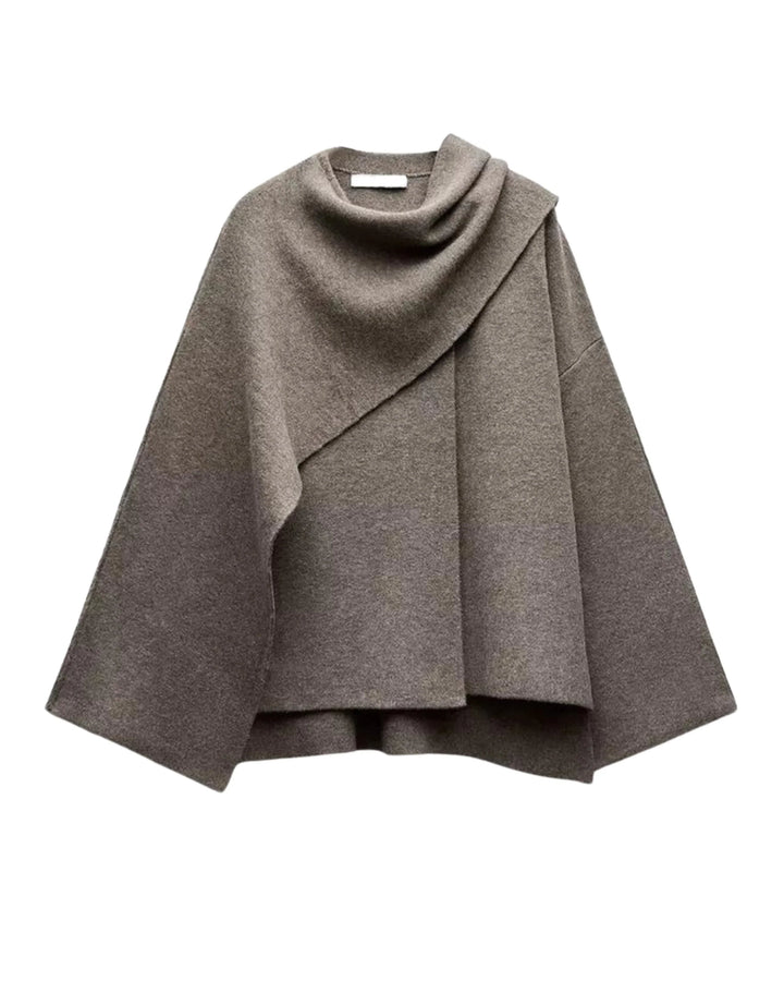 Asymmetrischer Cape-Mantel für Damen
