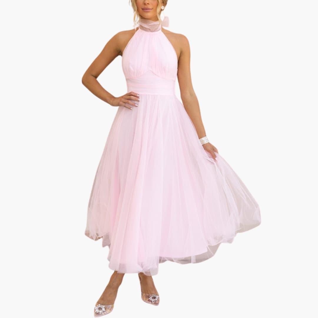 Damen Tüllkleid mit Neckholder – Elegantes Festkleid