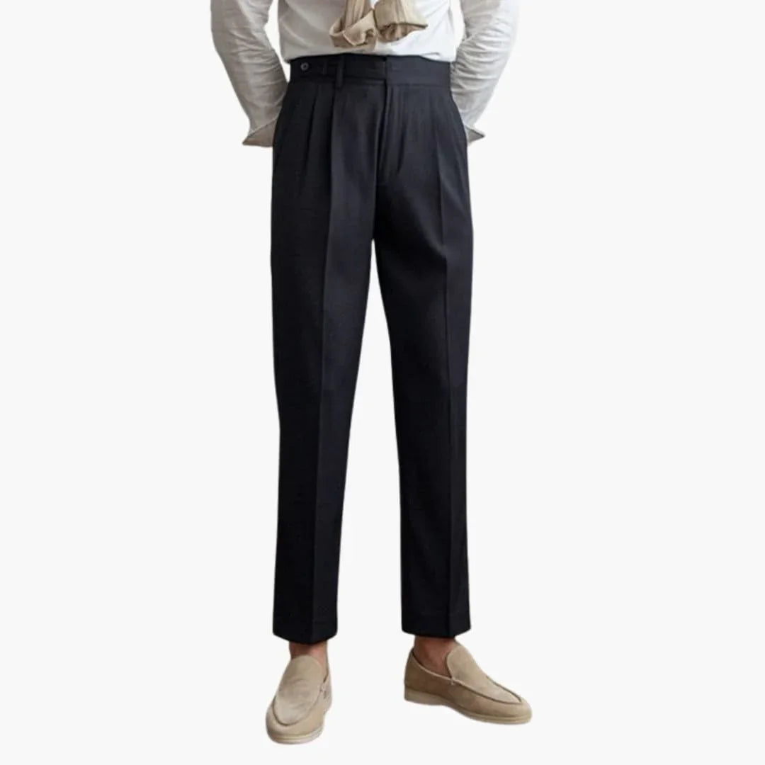 Faltenfront Hochtaillehose für Herren