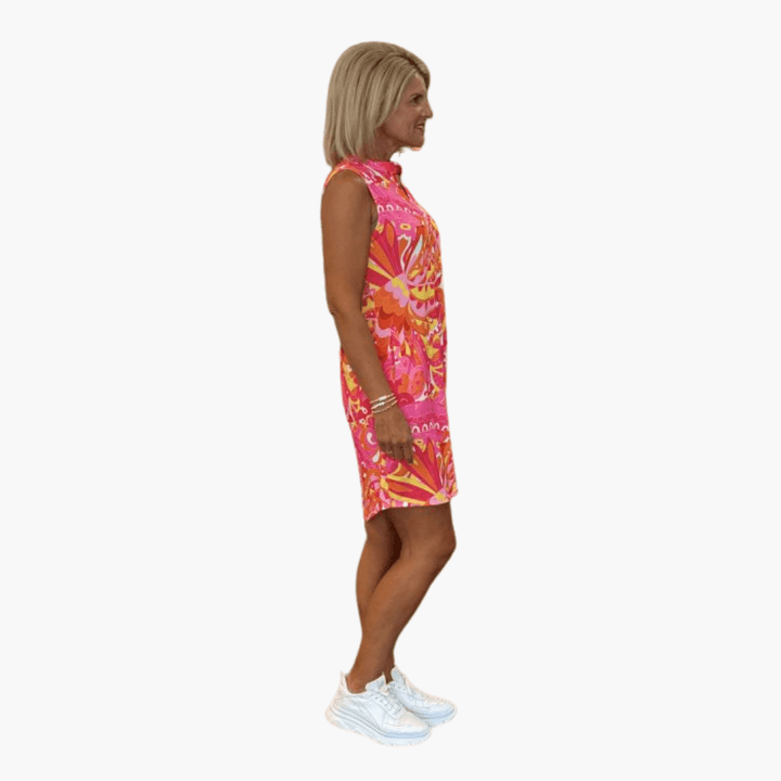 Blumenkleid für Damen mit V-Ausschnitt und Taschen – Sommer Midi-Kleid