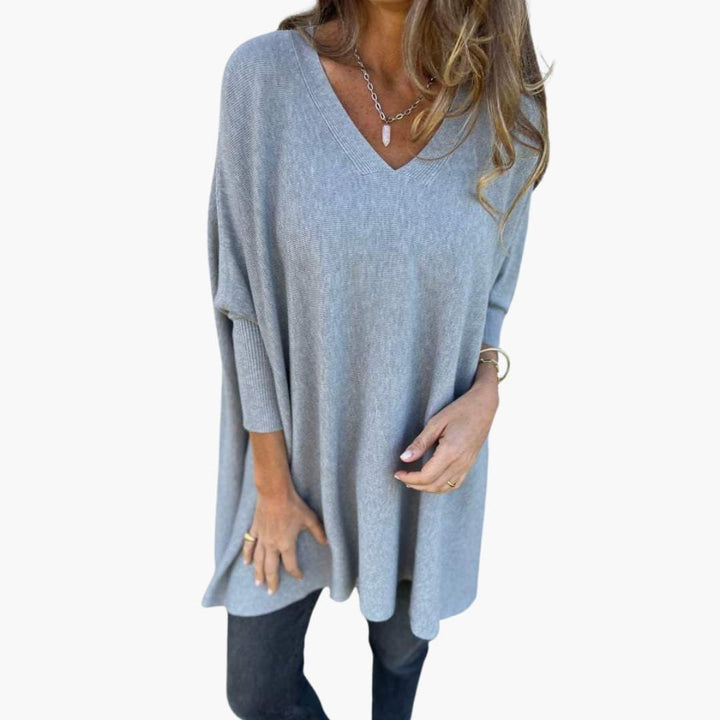 V-Ausschnitt Strickpullover für Damen