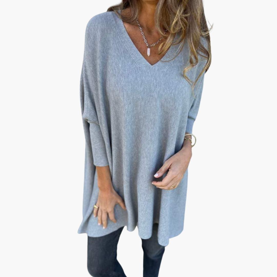 Moderner, locker sitzender Pullover mit V-Ausschnitt für Damen