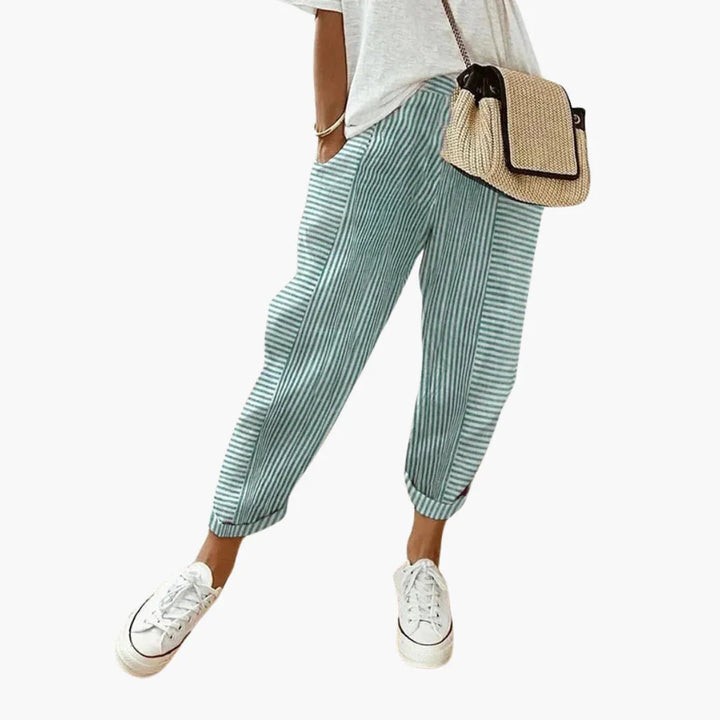 Gestreifte Stoffhose für Damen