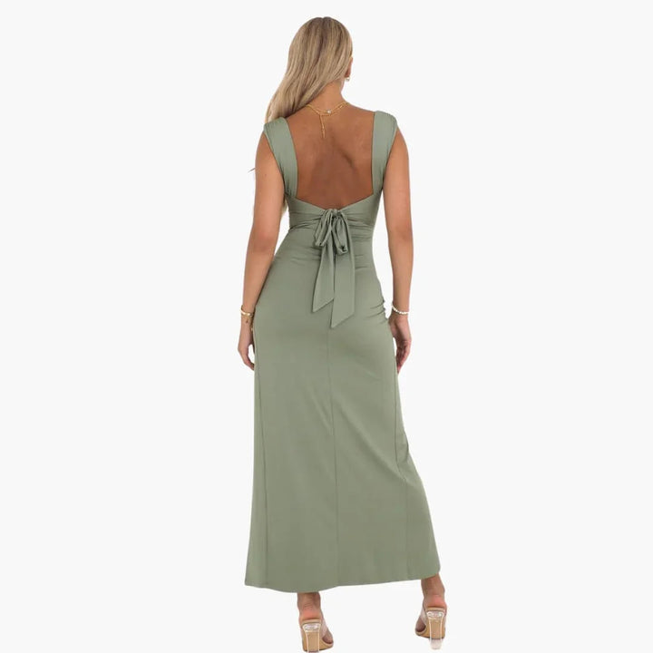 Chic Midi Kleid mit Rückenknoten für Damen