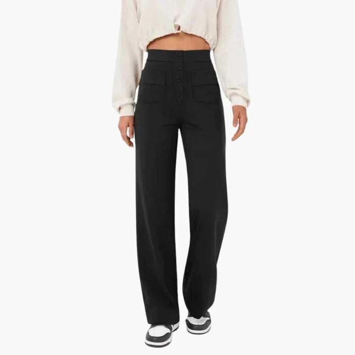 Hohe Taille Stoffhose für Damen