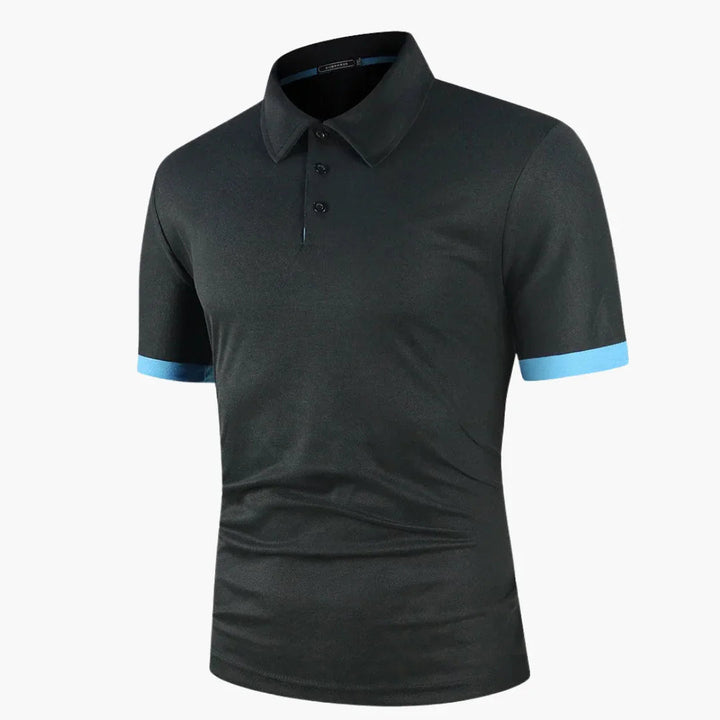 Geripptes Poloshirt mit Kontrast für Herren
