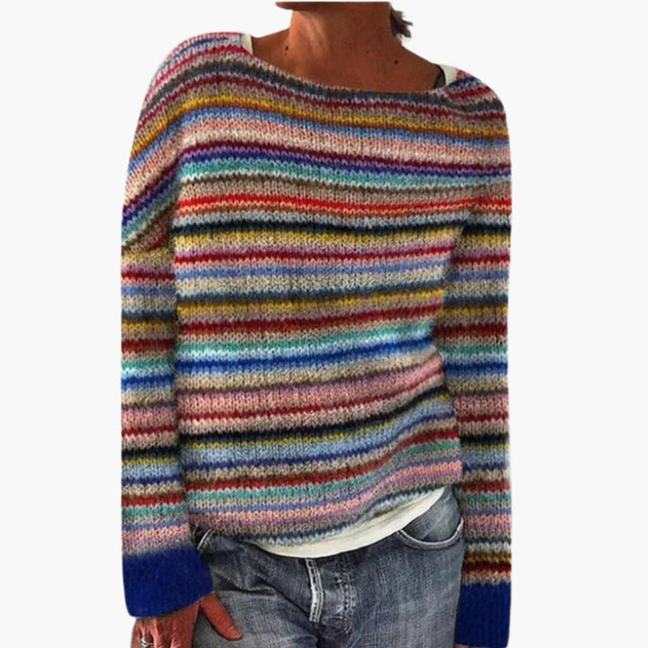 Damen pullover mit Rundhalsausschnitt und nordischem Muster