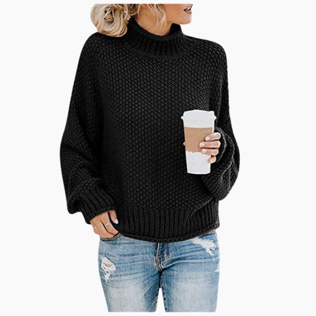 Strickpullover mit hohem Kragen für Frauen – gemütlich & stilvoll