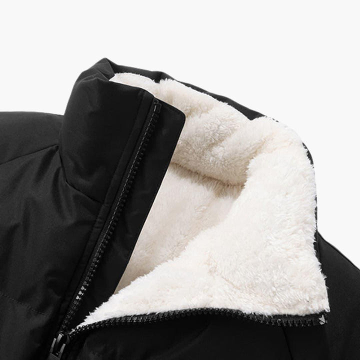 Warme Damen-Pufferjacke mit Fleece-Innenfutter und Kapuze