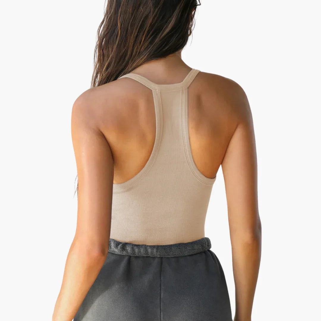 Figurbetontes V-Ausschnitt Crop Top für Damen