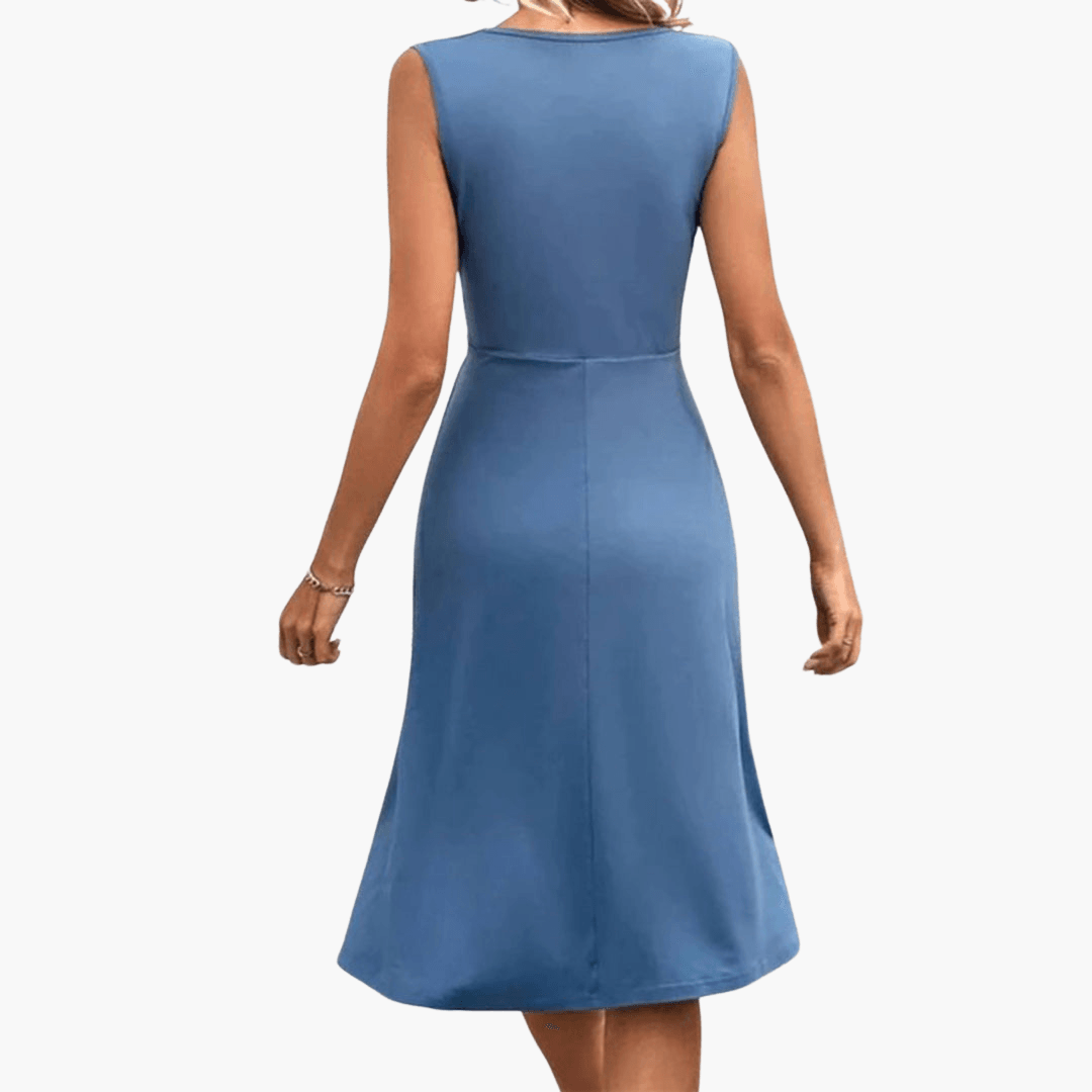 Sommerkleid für Frauen mit Blumenmuster – V-Ausschnitt