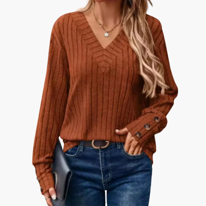 Winter V-Ausschnitt Strickpullover für Damen