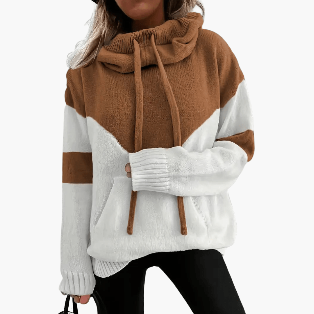 Gemütliche Colorblock Kapuzenjacke für Frauen – modern und stylisch