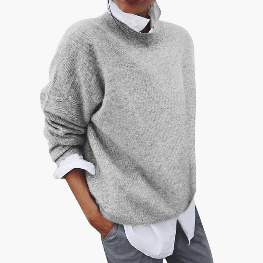 Strickpullover mit hohem Kragen für Damen – oversized & soft