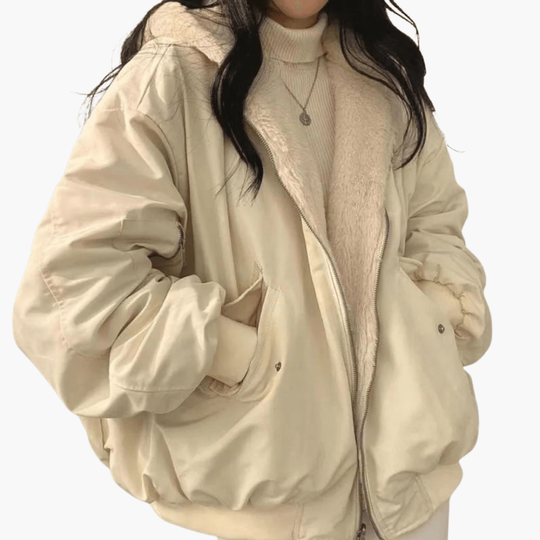 Frauen Bomberjacke mit Futter - Oversized Winterjacke