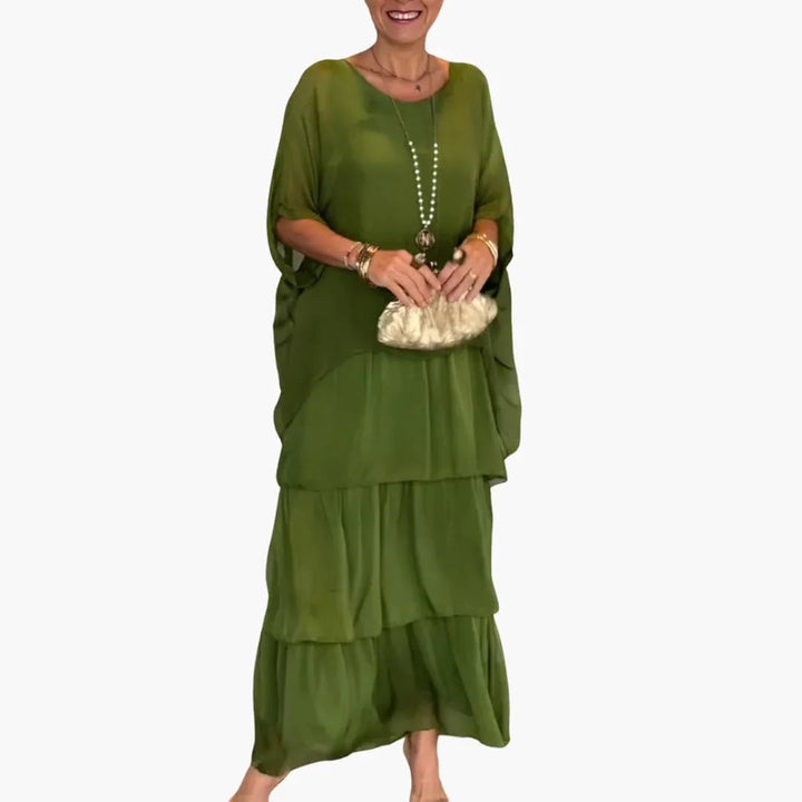 Elegantes Langkleid mit Batwing Ärmeln für Damen