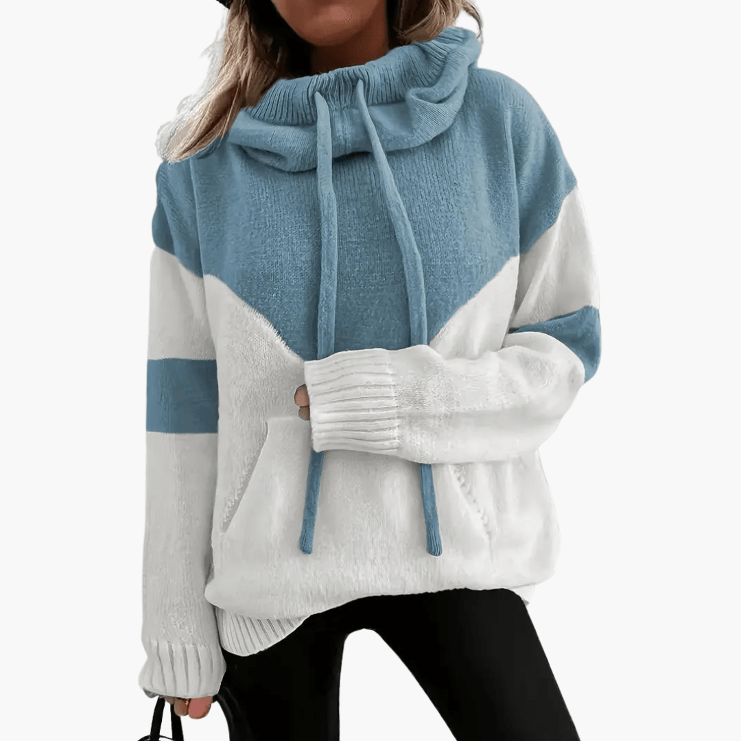 Gemütliche Colorblock Kapuzenjacke für Frauen – modern und stylisch