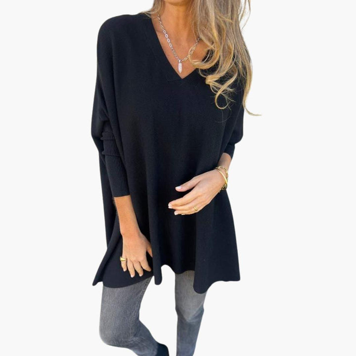 Moderner, locker sitzender Pullover mit V-Ausschnitt für Damen