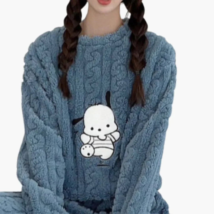 Fleece Schlafanzug Set für Damen