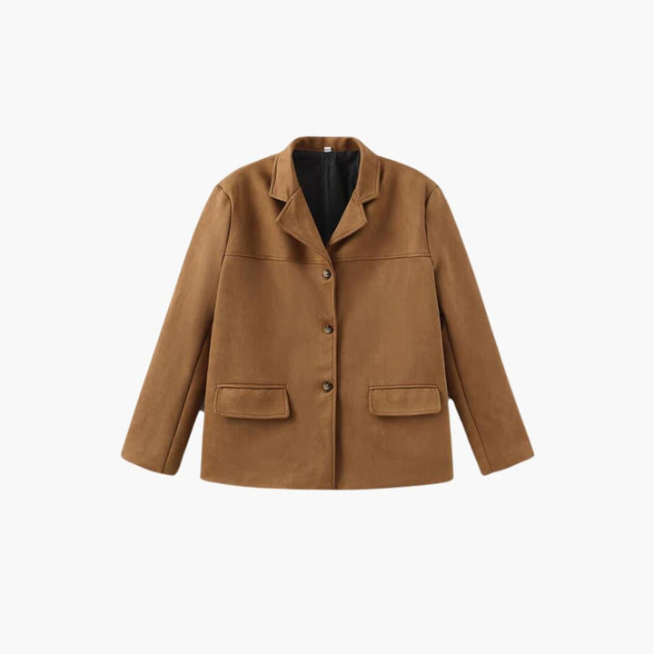 Trendige Damen-Wildlederjacke mit Knopfleiste – Stilvoll & Bequem