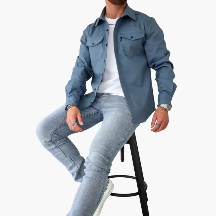 Minimalistisches Button Front Hemdjacke für Herren