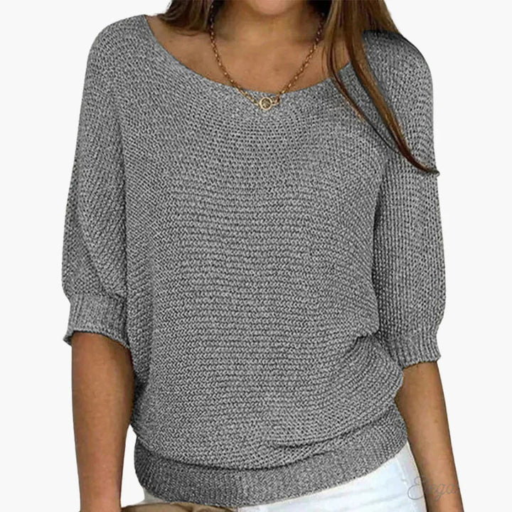 Gerippter Strickpullover für Damen