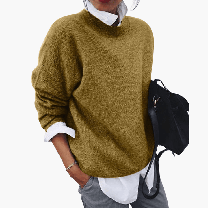 Strickpullover mit hohem Kragen für Damen – oversized & soft