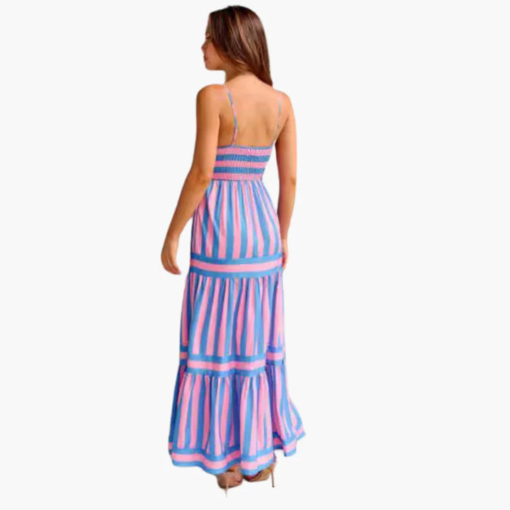 Gestreiftes Sommer Maxi Kleid für Damen