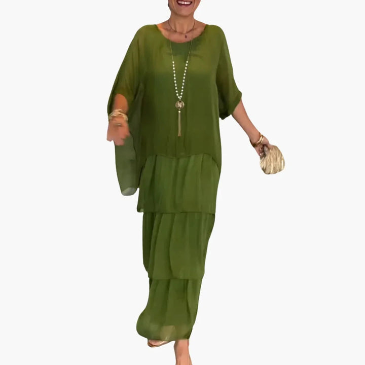 Elegantes Langkleid mit Batwing Ärmeln für Damen