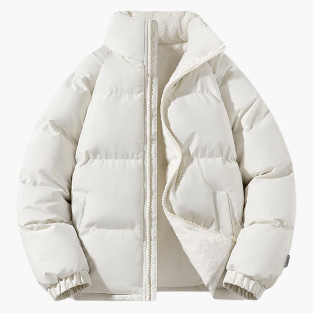 Warme Damen-Pufferjacke mit Fleece-Innenfutter und Kapuze