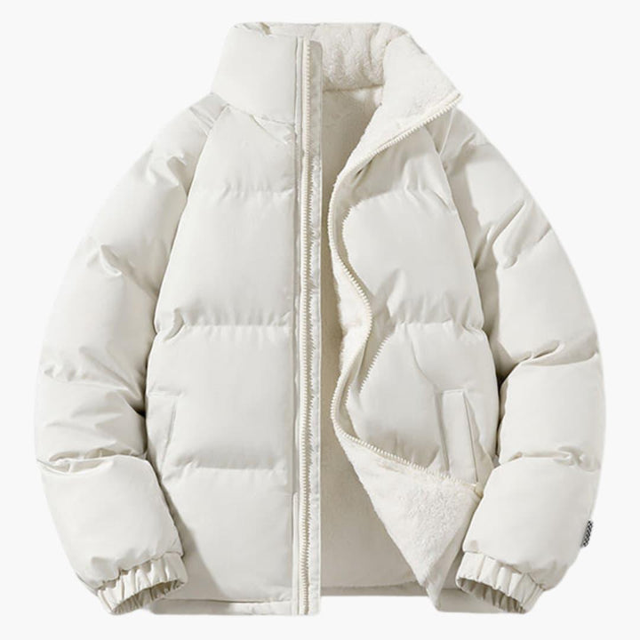 Warme Damen-Pufferjacke mit Fleece-Innenfutter und Kapuze